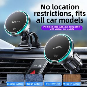 Lisen | Magnetic Wireless Fast Charger Mount for Cars
