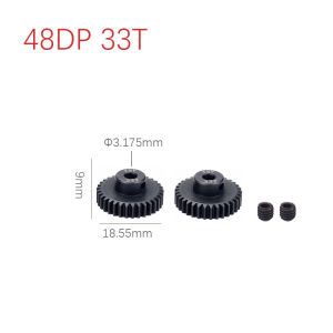 NEEBRC 48DP 3.175mm Shaft Metal Pinion Motor Gear 13T-20T 21T-30T 31-41T for 1/10 RC Car Crawler Drift Buggy Truck Upgrade Parts