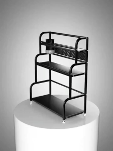 2/3 Layer Spice Rack Metal Kitchen Condiment Organizer with Knife Storage Cutting Board Holder for Countertop