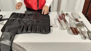 16 Slot Foldable Knife Roll Bag Chef Kitchen Cleaver Slicing Butcher Japanese Knife Carrying Case Outdoor Professional Pocket