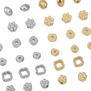 30-50pcs Gold/Rhodium CCB Loose Spacer Beads Star Flower Beads for Bracelet Necklace Earring DIY Jewelry Making Accessories