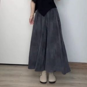 Slimming Effect Summer New plus Size Loose Meat Concealing Asymmetrical High Waist Wide Leg Pants Skirt Two-Piece Set