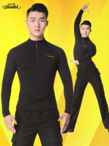 DANBAOLUO | Mens Fitted Long Sleeve Latin Dance Shirt