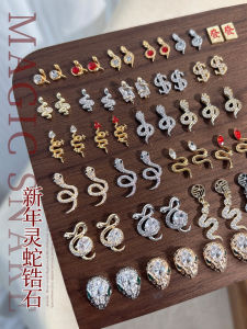 2025 Snake Year New Style Nail Art Decorations Diamond Embedded Zircon Alloy Fashionable Young Luxury Nail Decoration
