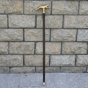 Longer Pure Copper Tiger Head Cane Dragon Chasing Movie Props Walking Stick Outdoor Camping Traveling Hiking Stick Rubber Tip