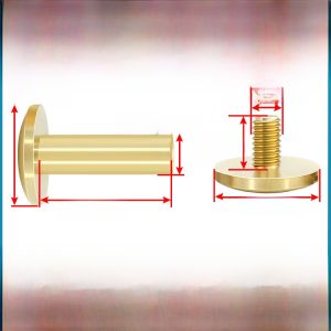 Full Copper Rivet Screws round Head One Word Connection Album Binder Nail Picture Book Connector Leather Accessory Copper Screw
