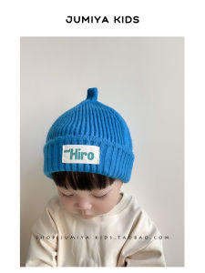 INS Korean Style Baby Hat Nipple Hat Winter Western Style Super Cute Baby Boy 1 Year Old Children Ear Protection Knitting Woolen Cap Tide
