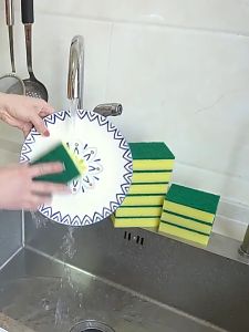 Classic dishwashing sponge scouring pad dishcloth kitchen double-sided cleaning brush