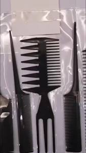 ZEO 10 Pcs/set Styling Comb Black Professional Salon Hair Styling Barbers Brush Combs Set