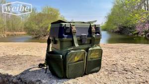 WEIHE 317#Carp Sea Fishing Green Harness Bag Pack Rucksack Converter Pocket for All Seat Box Tackle Boxes Two-Layer