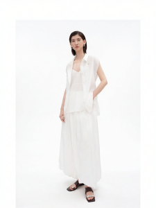 Layered Lapel Vest Shirt Women Loose Dropping Shoulders