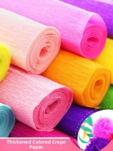 Thick Colorful Crepe Paper DIY Flowers