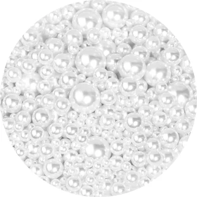 Hạt Cườm Giả Ngọc Trai ABS 1-20mm Hình Tròn Không Lỗ Dùng Làm Đồ Trang Sức Tự Làm 10-1000 Chiếc Phụ Kiện Trang Trí Quần Áo