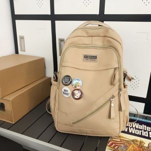 Schoolbag Girls Junior High School Students Large Capacity Vintage Style Backpack Mens High School and College Student Casual Backpack Travel Bag