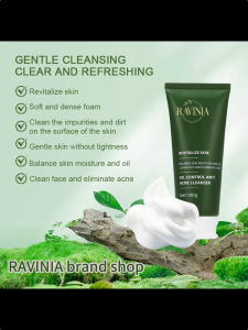 RAVINIA Whitening Acne Cleanser 100g Anti-Acne Oil Control Sensitive Skin Control Foam Effectively exfoliation