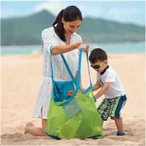 1pc Children Beach Toy Storage Bag Foldable Portable Mesh Organizer Tote for Collecting Sand Digging Tools Vacation