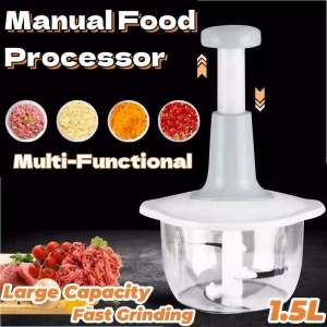 1.5L Multi-Functional Manual Food Processor Kitchen Chopper Vegetable Chopper Meat Grinder