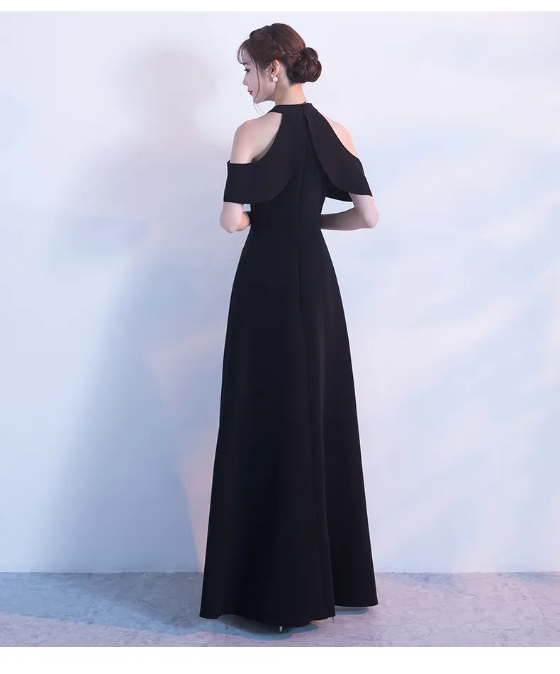 Evening Dress for Women 2018 New Halterneck Long Elegant Slim