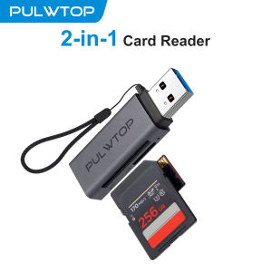PULWTOP USB 3.0 Micro SD Card Reader 2-in-1 USB A Card Reader for SD SDHC SDXC MicroSD Compatible with Windows and Mac OS.