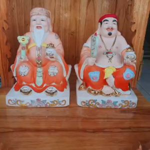 [8inch] Tượng Thần Tài Thổ Địa sứ đức hóa cao cấp nhập khẩu Đài Loan cao 23.5cm –Đỏ