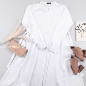 Gamis Putih Polos Hermosa Bahan Wollycrepe Premium 4 Meter