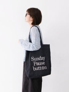 Pure Cotton Denim Letter Embroidery Single Shoulder Underarm Bag Simple Casual Versatile Large Capacity Commuter Bag