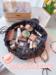 LOCAL SELLER - Compact make up bag with pearl handle portable travel makeup bag small make up bag makeup organizer