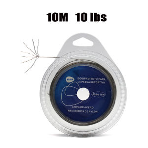 Stainless Steel Fishing Line 10M 7 Strands 10LB-200LB Trace Nylon Coated  High Strength Lure Leader Wire for Saltwater