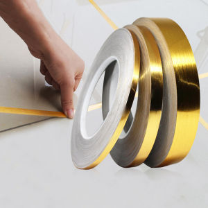 20M Self-Adhesive Tile Stickers Floor Edging Waterproof Seam Wall Stickers Gold Silver Tile Tape Wall Gap Ceiling Home Decoratio