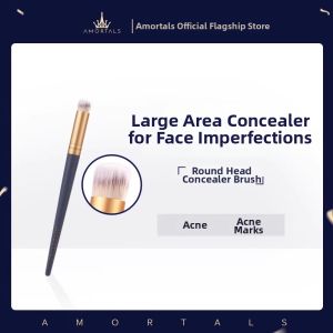AMORTALS | Concealer Makeup Brush for Detail Round Flat Angled