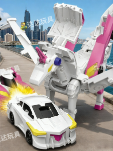 JINGDATOYS | Magnetic Transforming Toy Car with Unicorn and Dragon Combination