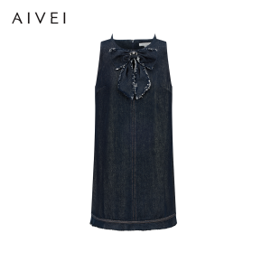 AIVEI | Fresh Young Ladies Bow Denim Dress Sleeveless