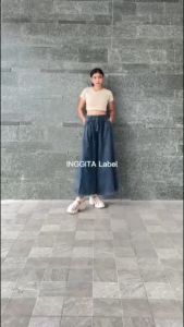 Celana Kulot Jeans Wanita Jumbo XXXL Elie Celana Panjang Denim Bawahan Wanita Polos Terbaru