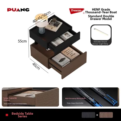 Puang | Aesthetic Security Bedside Cabinet With Secret Drawer
