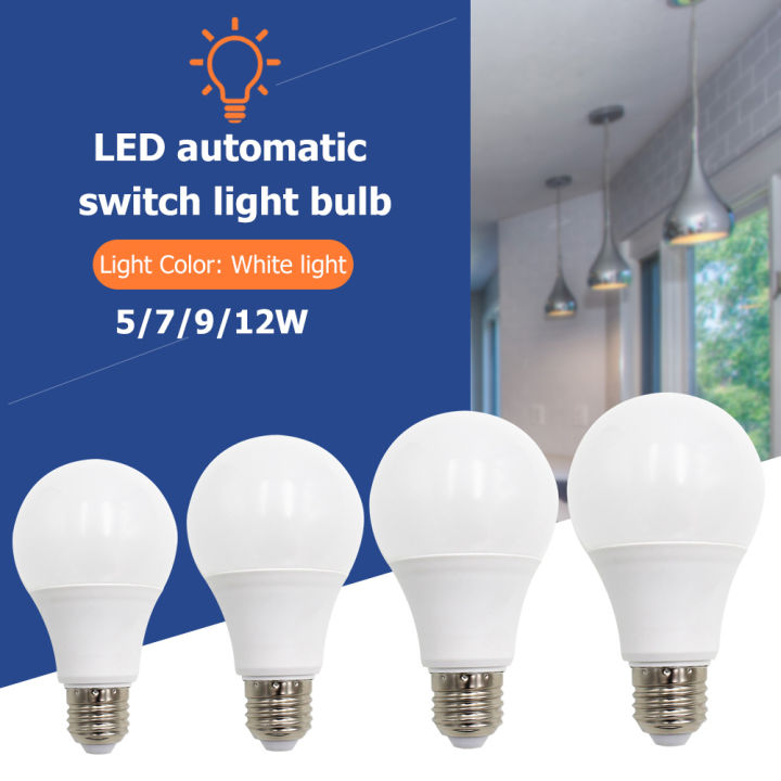 Sound+Light Sensor Control E27 LED Lamp Automatic Smart Sensor Bulb ...