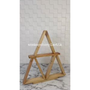 Hiasan Dinding Ambalan Kayu Model Segitiga Pajangan Ruang Tamu Dekorasi Rumah