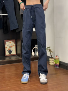 กางเกงกีฬาฤดูร้อนสำหรับผู้ชาย ทรงสลิมฟิต กางเกงขายาวทรงตรง ทรงสลิมฟิต ทรงตรง ทรงเอวกลาง กางเกงขายาวทรงหลวม