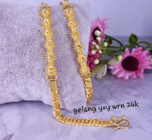 Gelang Replika Emas 24k Terbaru Gelang wanita Cocok pake Kondangan Nikahan