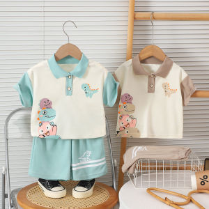 Tagkita | Boys Summer Short Sleeve Set Cartoon Polo T-Shirt