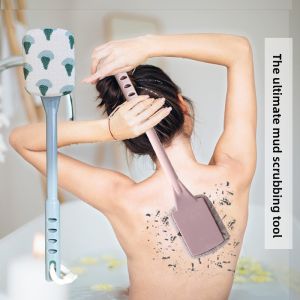 MONLEYTA | Japanese Long Handle Bath Scrubbing Tool Womens Back Bathing Brush Exfoliating Mud Strong Scrubbing No Need For Assistance