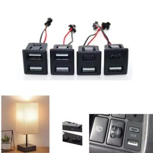 JCD | 1 Cái DIY Đen 2 Lớp USB Nữ Đế Type-C Ổ Cắm Có Cáp Sạc Kết Nối Ổ Cắm Điện 5V 12V 20V 30V