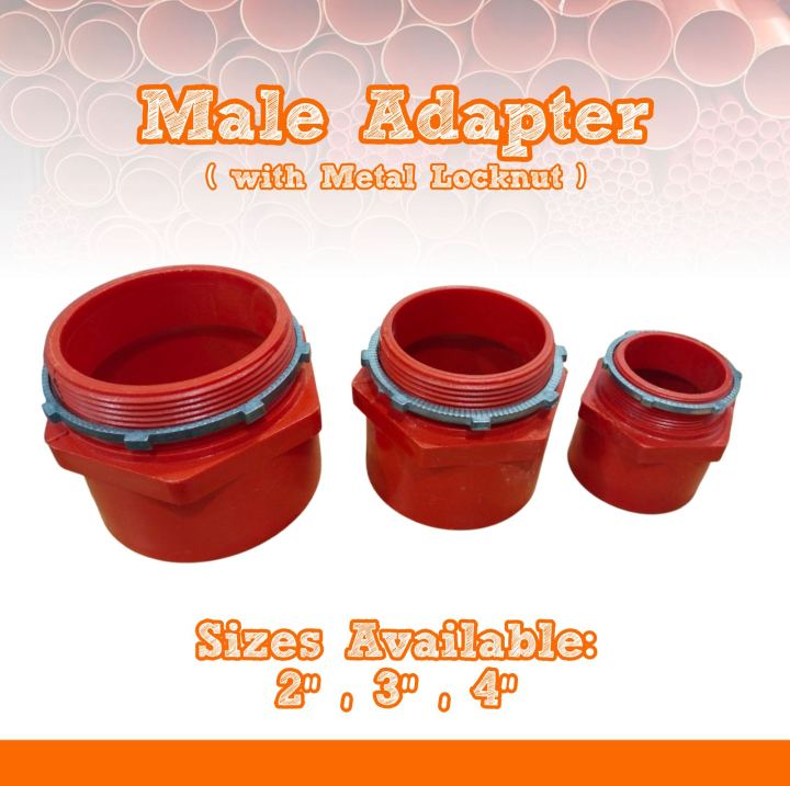Adapter Pvc Connection PVC MALE ADAPTER WITH METAL LOCKNUT ELECTRICAL CONDUIT FITTINGS (2
