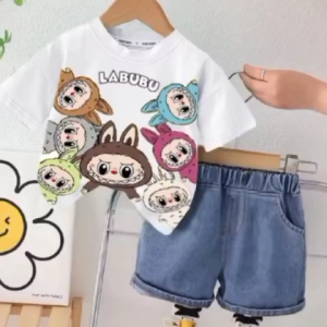 Setelan Baju Anak Pakaian Anak Kekinian Terbaru Dengan Motif Labubu Party