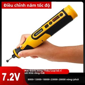 Máy Khoan Mini Không Dây Công Suất Cao 7.2V Máy Mài Cầm Tay Bút Đánh Bóng Khắc Dùng Cho Việc Cắt Và Mài Tại Nhà