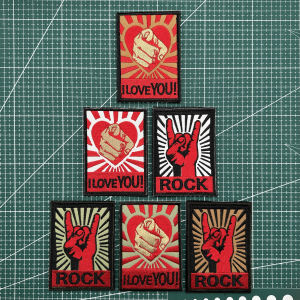 Creative Rock Stitched Magic Tape Chapter Arm Badge Outdoor Sports Backpack Tactical Morale Chapter I Love You Badge