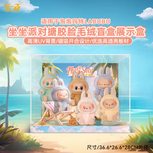 Labubu Vinyl Figure Blind Box Display Case Party Scene Photo Frame Wall Hanging Dollhouse Prop Collectible Model Showcase