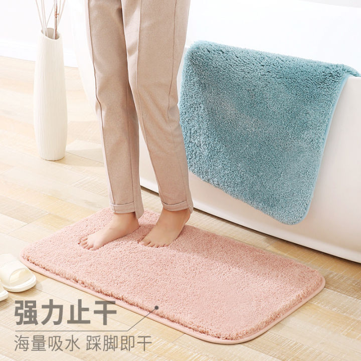 Pure color high plush thick floor mat carpet bathroom floor mat absorbs