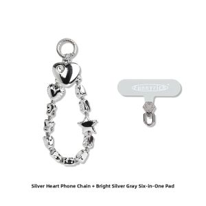 FUNNY RICH | Silver Heart Ins Style Women Mobile Chain