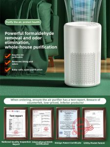 Small Portable Air Purifier Negative Ion Smoke Removal Formaldehyde Removal Deodorization Disinfection Desktop Model for Home Use