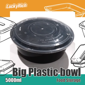 LuckyRich - Big Plastic Bowl 15/30pcs 5000ml with tight lid cover - Big bowl Food storage